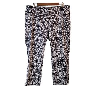Laundry Shelli Segal Los Angeles Geometric Pattern Ankle Cropped Pants Size 14